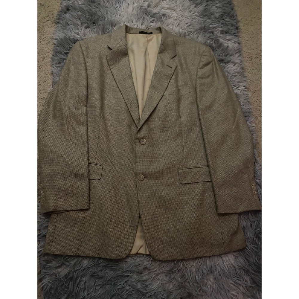Hart Schaffner Marx‎ Dillard's Blazer Sport Coat Tan Check 39R Medium